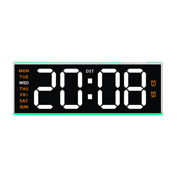 Digital alarm clock with large LED display and multifunctional alarm functions