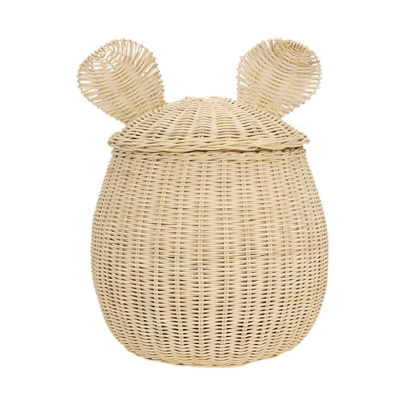 Playful storage basket with animal ears
