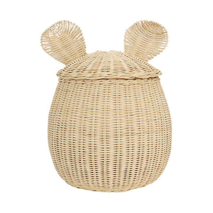 Playful storage basket with animal ears