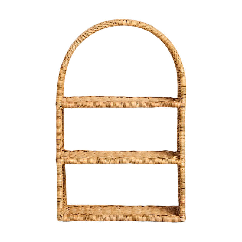 Handmade shelf made of woven rattan