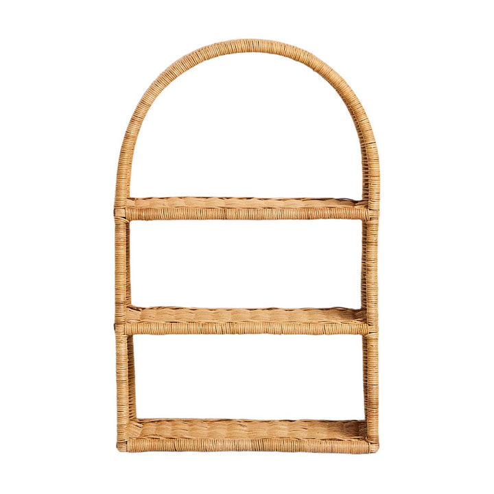 Handmade shelf made of woven rattan