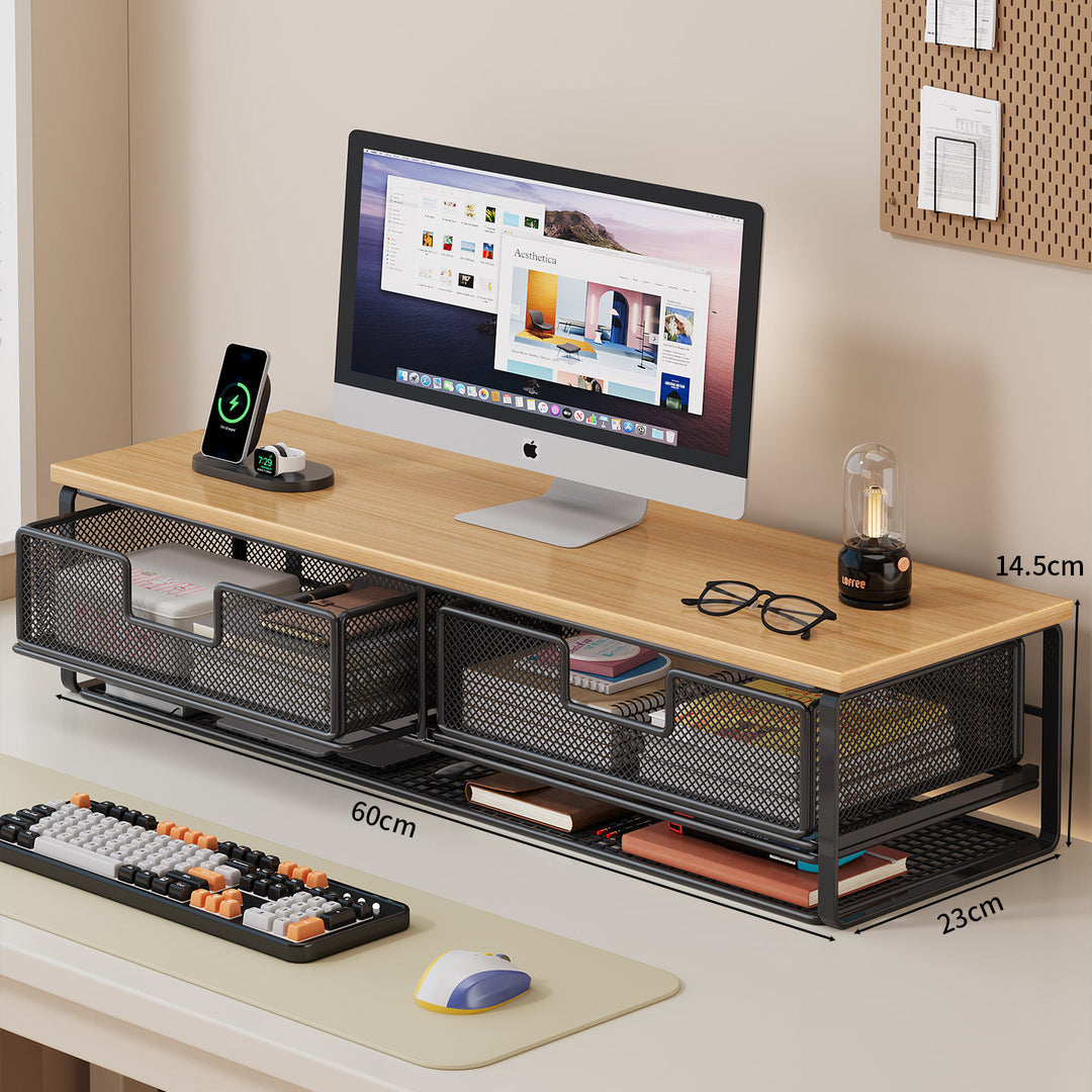 Multi-Function Desk Organizer with Mesh Storage Boxes