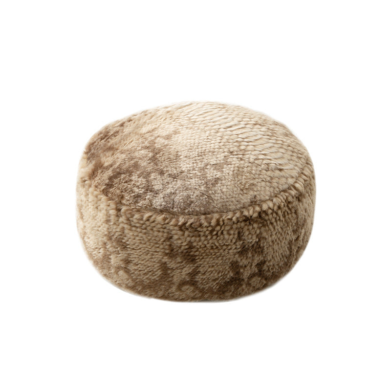 Beef Faux Fur Pouf with Comfort Filling