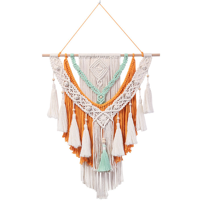 Hand-knotted macrame wall hanging