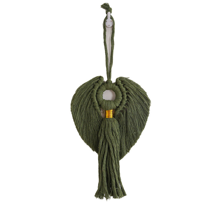 Macramé Decorative Wall Hanging with Circular Wooden Ring