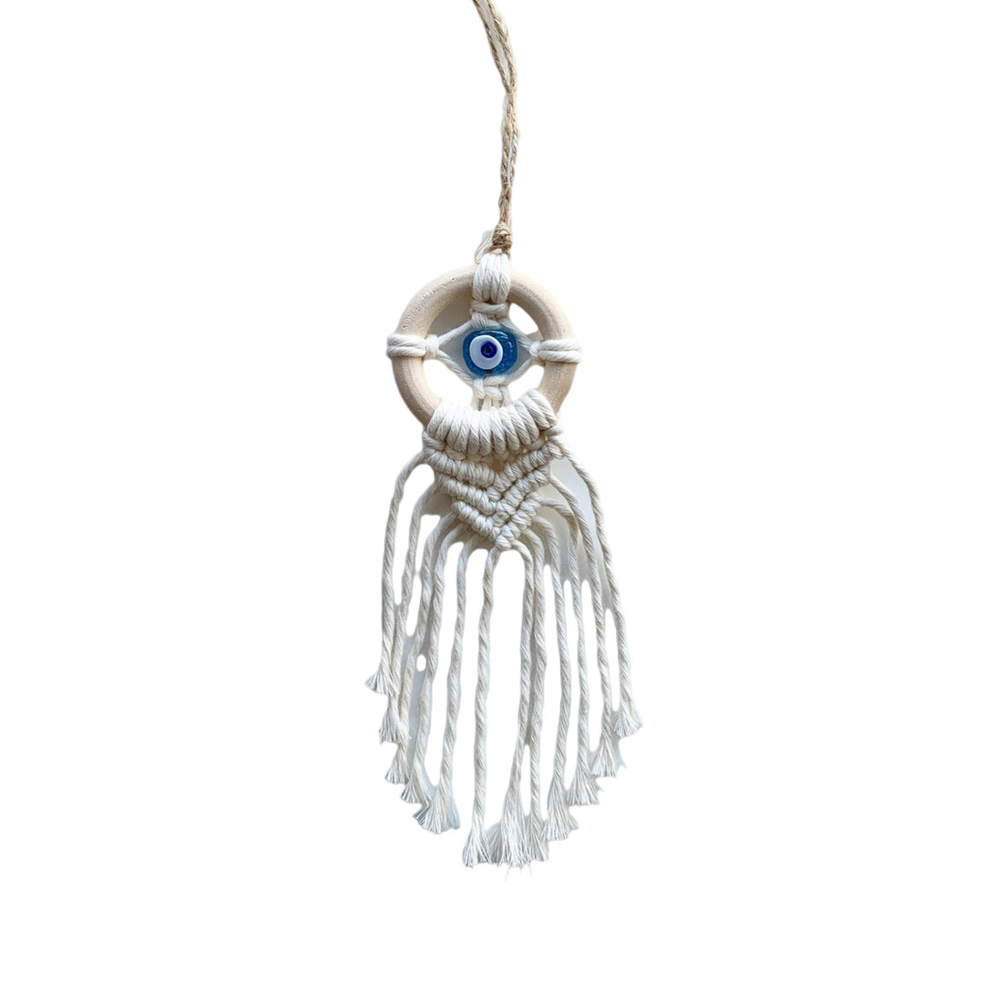 Decorative Macrame Wall Hanging with Evil Eye Design