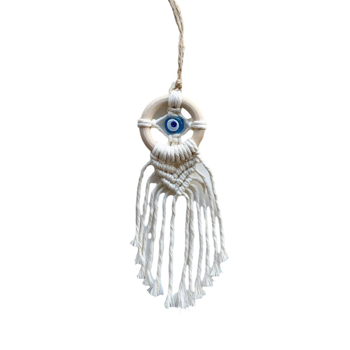 Decorative Macrame Wall Hanging with Evil Eye Design