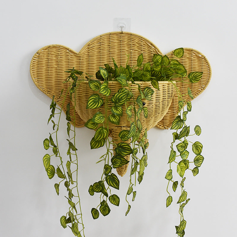 Decorative Elephant-Shaped Wall Basket