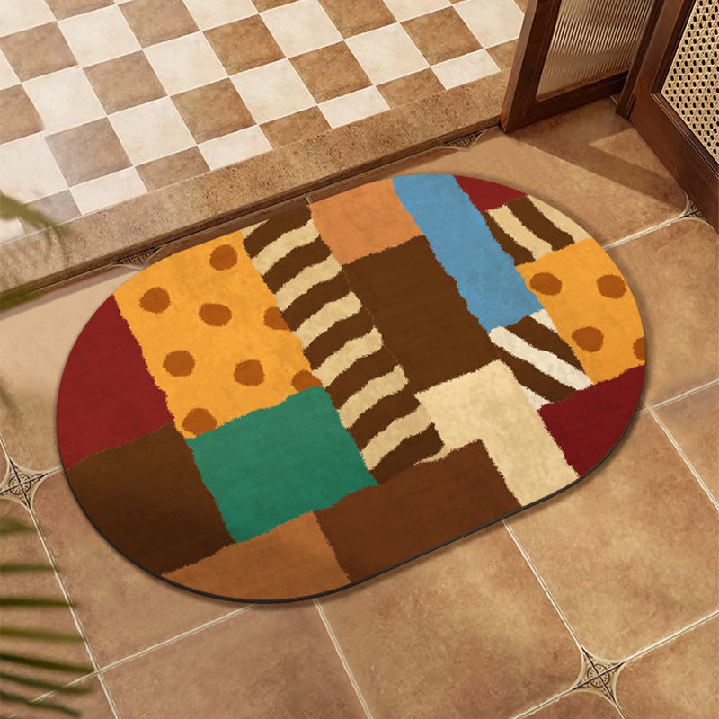 Colorful Patchwork Design Floor Mat Avarnia