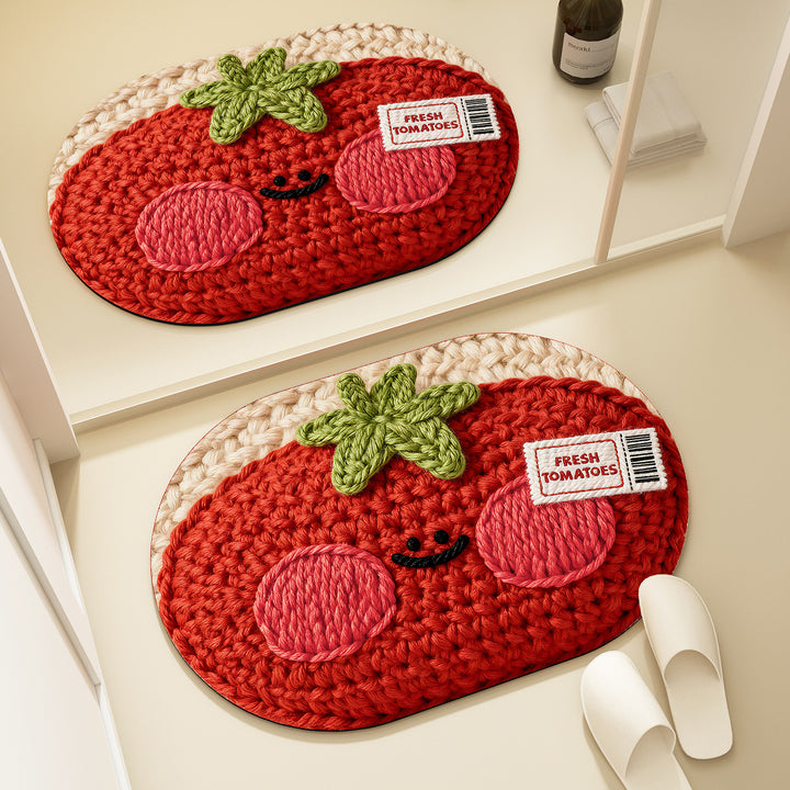 Bear-Shaped Plush Bath Mat for Bathroom