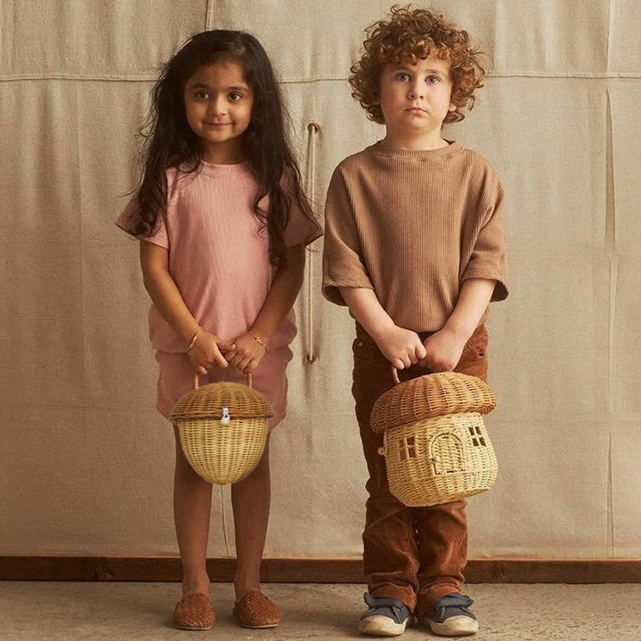 Playful hand basket in house design