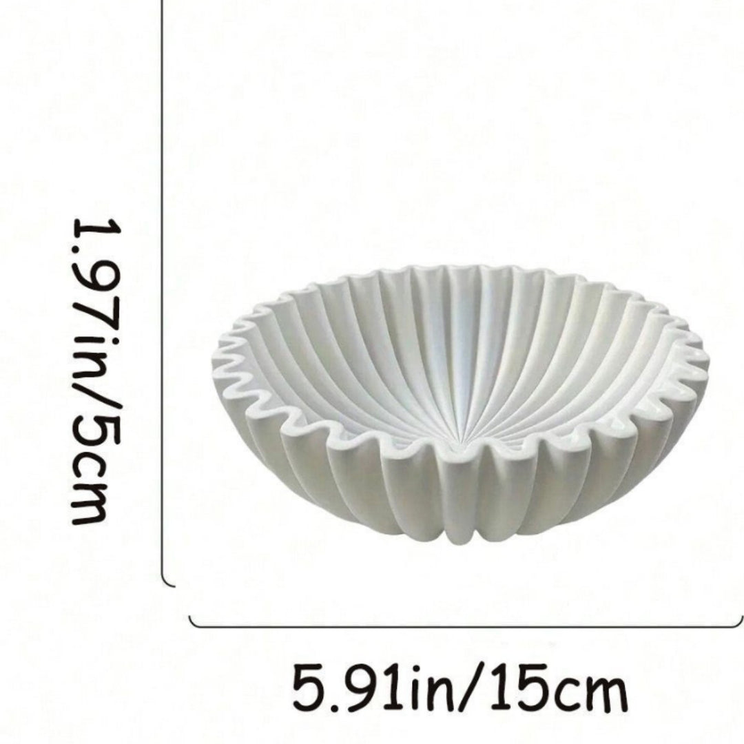 Decorative Fluted Ceramic Bowl