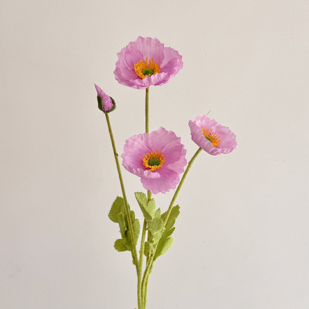 Realistic Poppy Floral Stem for Flower Arrangements
