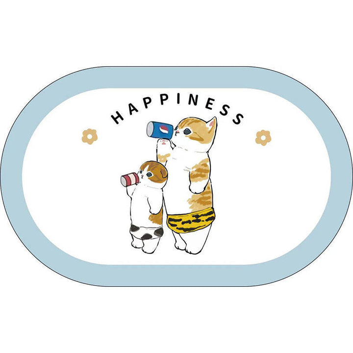 Cute Cat-Themed Plush Bath Mat
