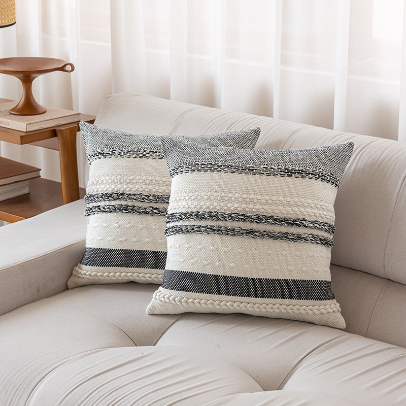 Textured Striped Decorative Cushion