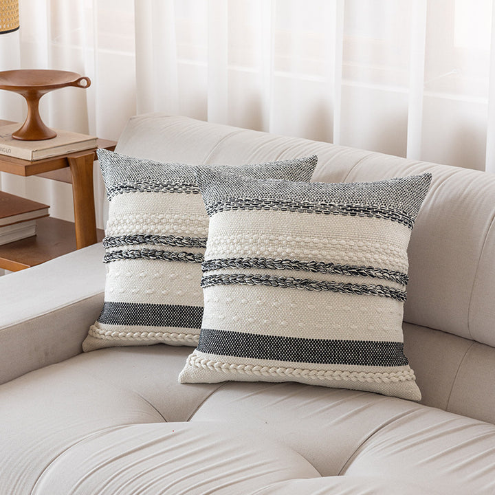 Textured Striped Decorative Cushion
