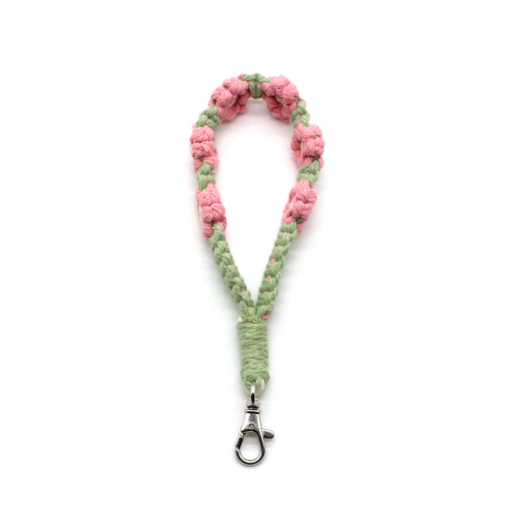 Decorative keychain made of macrame