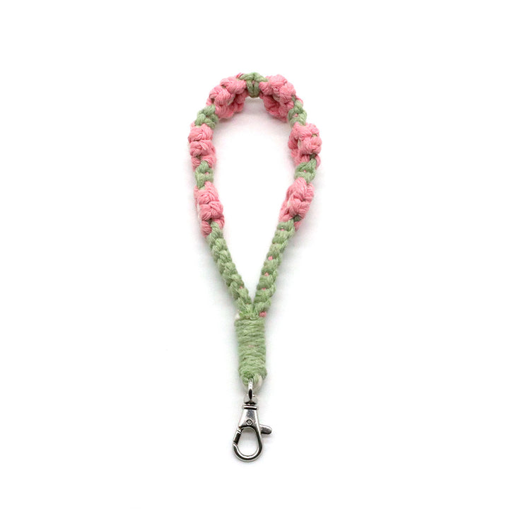 Decorative keychain made of macrame
