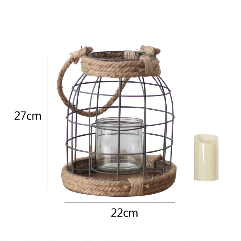 Decorative lantern made of metal and glass