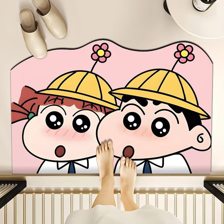 Playful Cartoon-Themed Floor Mat
