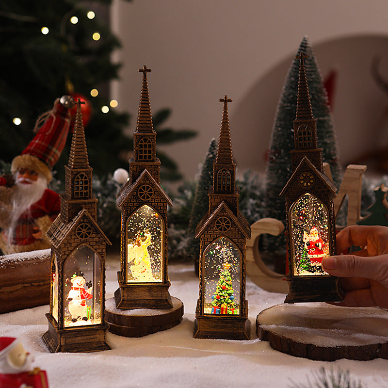 Illuminated Christmas Church Decoration