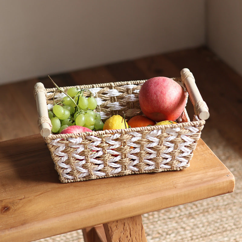 Handcrafted laundry basket made of natural material