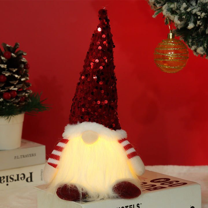 Decorative Christmas gnome with lighting