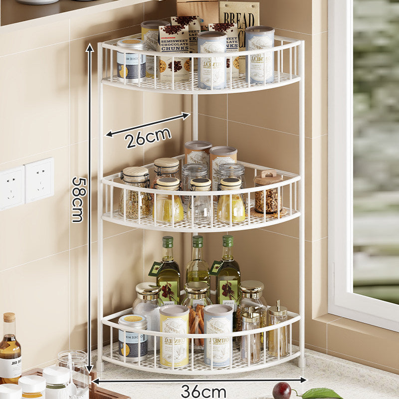 Tri-Level Gold Corner Countertop Kitchen Organizer Shelf