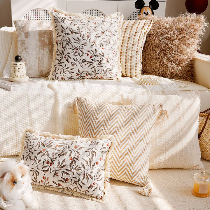 Floral Pattern Decorative Lumbar Pillow