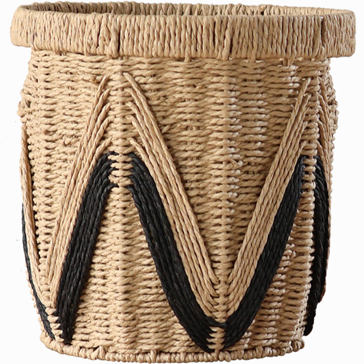 Decorative basket with graphic pattern