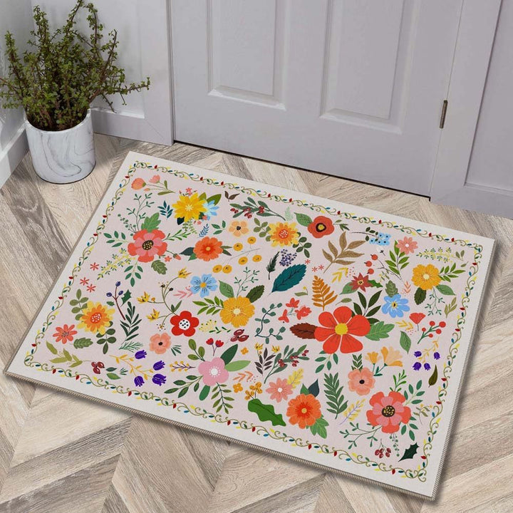 Luxurious Floral Design Bath Mat