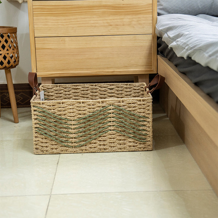 Handmade storage basket made of natural fibers