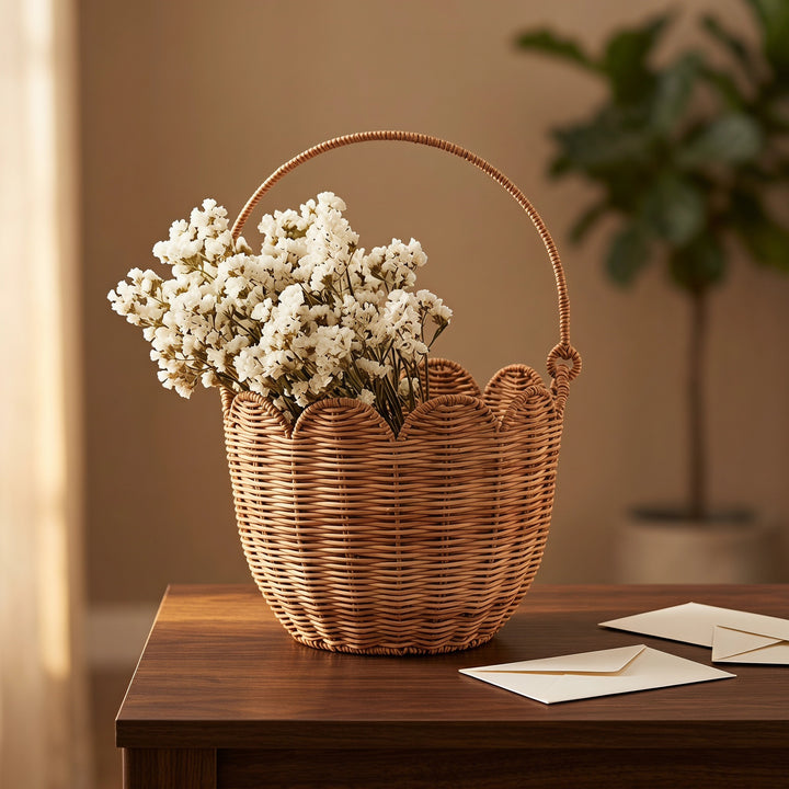 Handmade storage basket for dolls