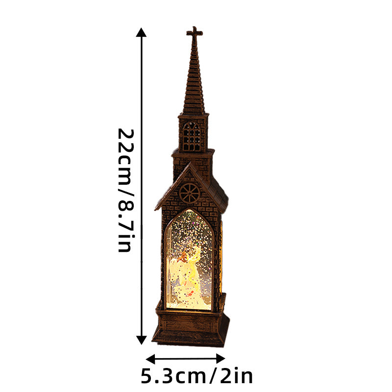 Illuminated Christmas Church Decoration