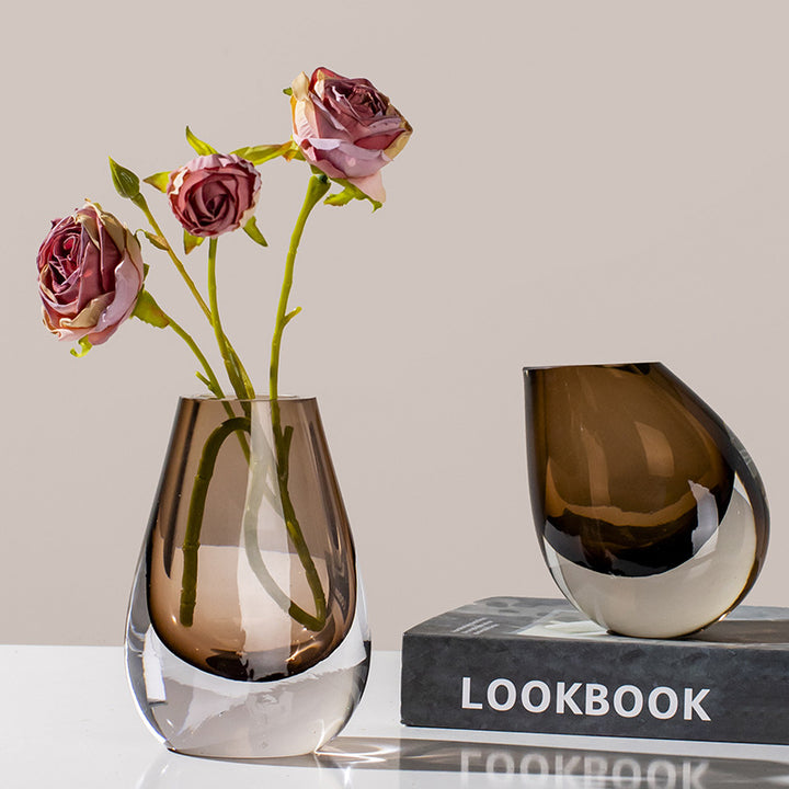 Hand-Blown Teardrop Weighted Glass Bud Vase