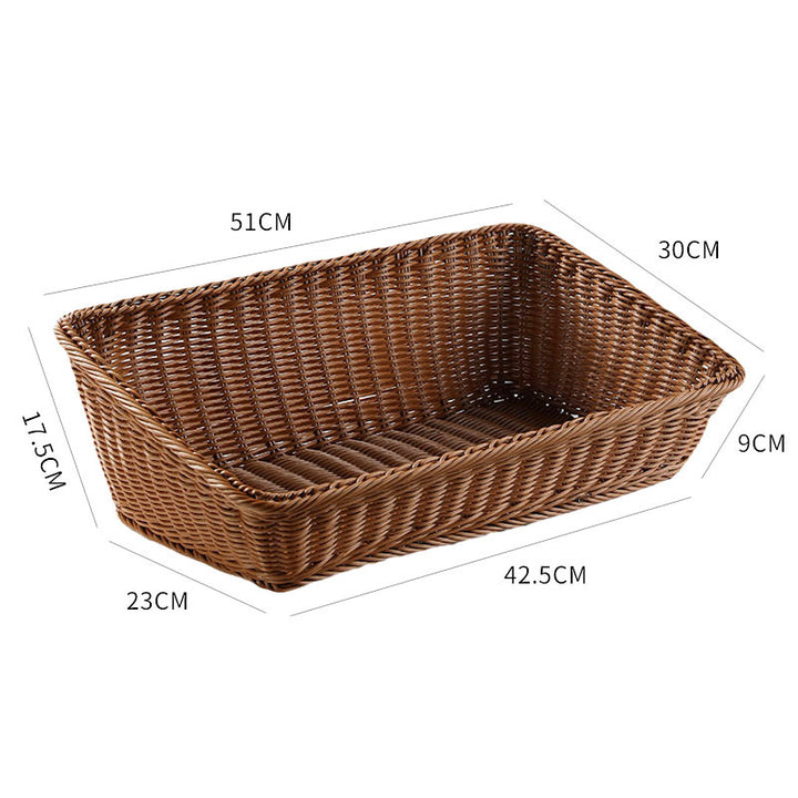 Handcrafted Rectangular Rattan Storage Basket