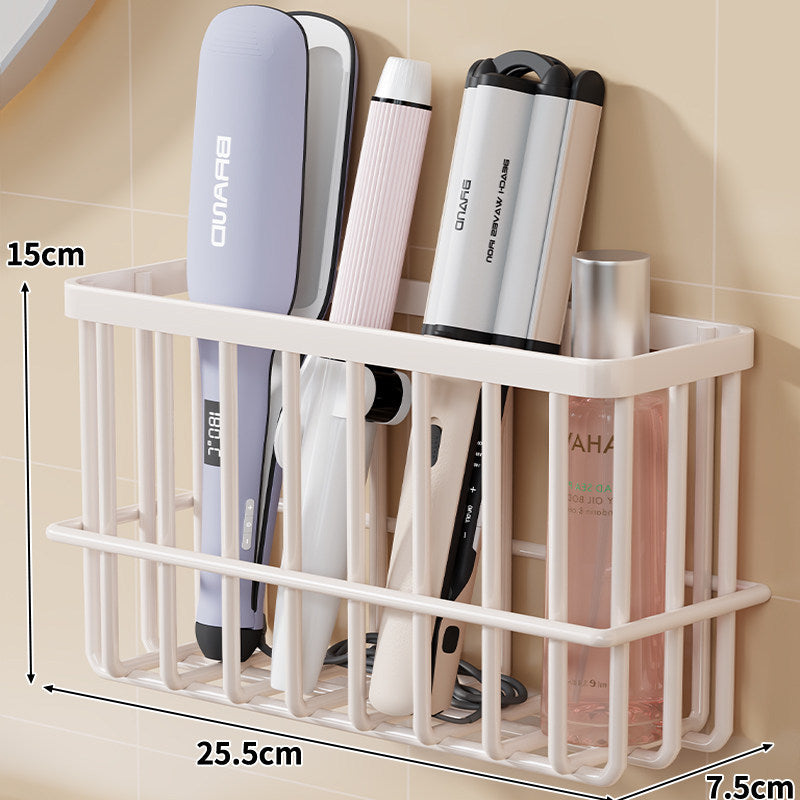 Wall-Mounted Hair Tool Organizer Basket for Flat Irons and Curling Wands