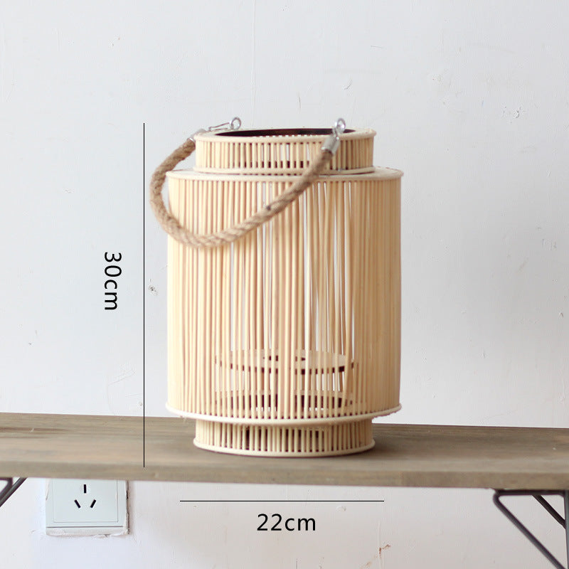 Decorative lantern made of woven material