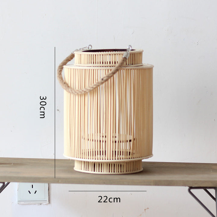 Decorative lantern made of woven material