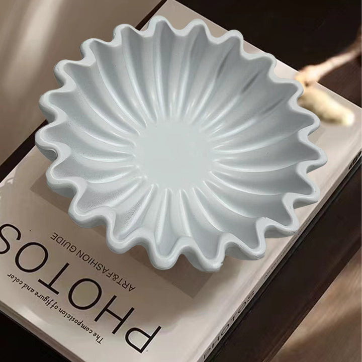 Decorative serving bowl with wave design