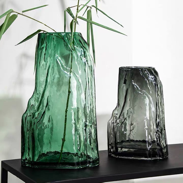 Artistic Textured Glass Vase