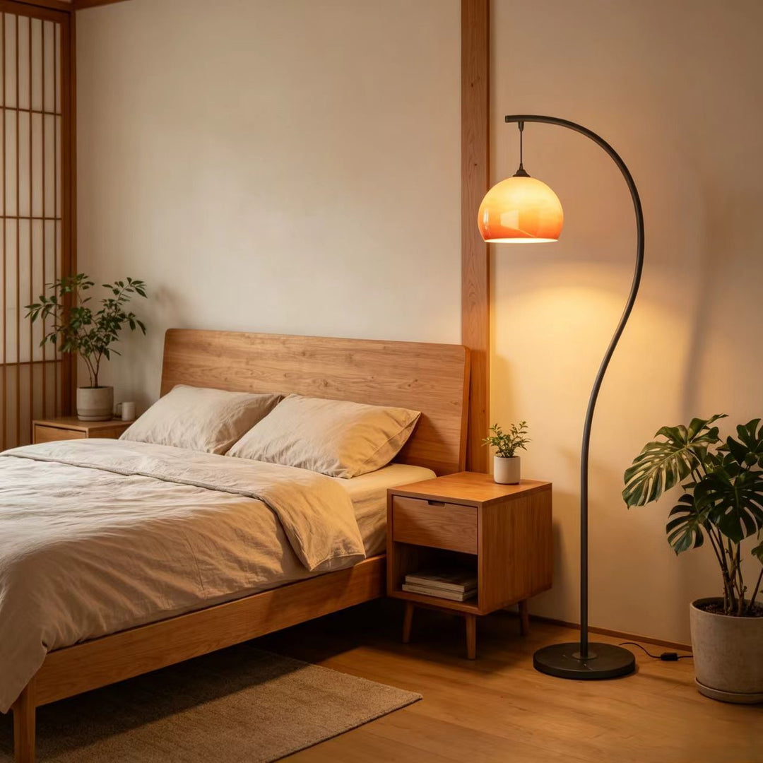 Arc floor lamp with dome shade