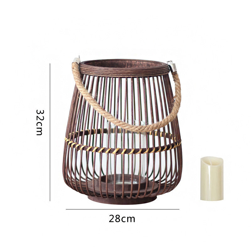 Rustic Rattan Lantern