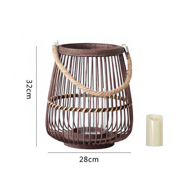 Rustic Rattan Lantern