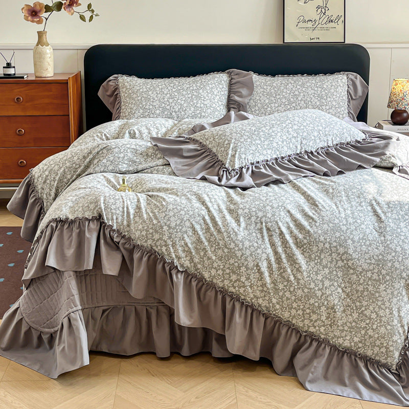 Floral Ruffled Bedding Set