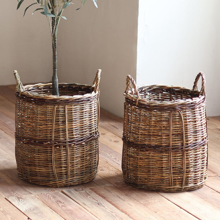 Handcrafted storage basket made of willow