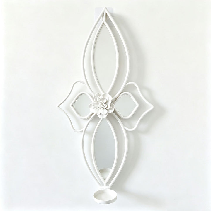 Elegant Floral Wall Mirror with Decorative Metal Design