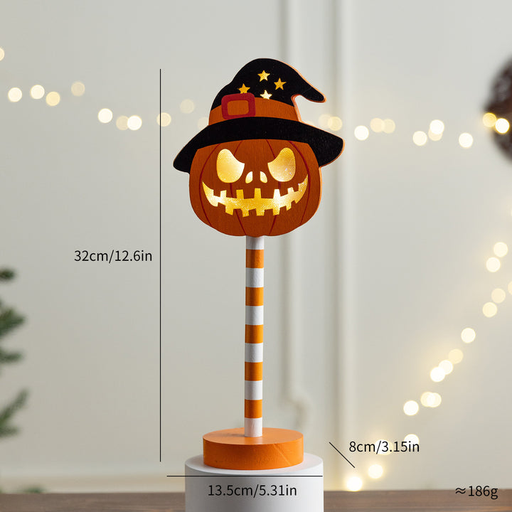 Day of the Dead LED Sugar Skull Table Accent Lamp on Striped Pole
