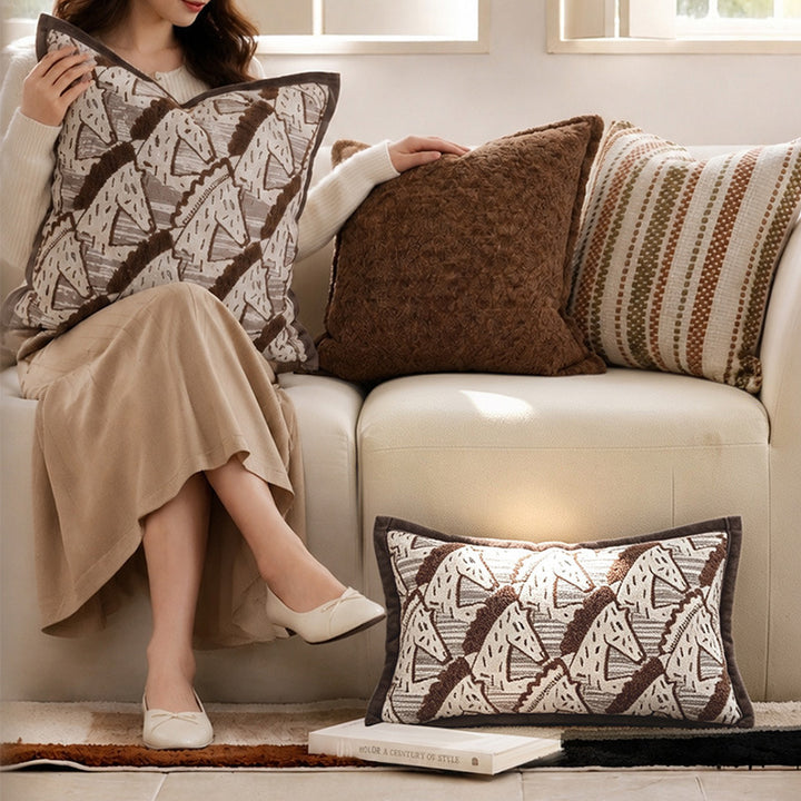 Equestrian-Themed Decorative Lumbar Pillow