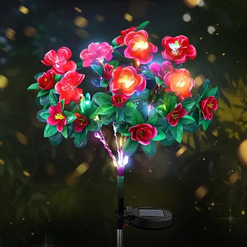 Realistic silk camellia bouquet with lifelike leaves and flexible stem